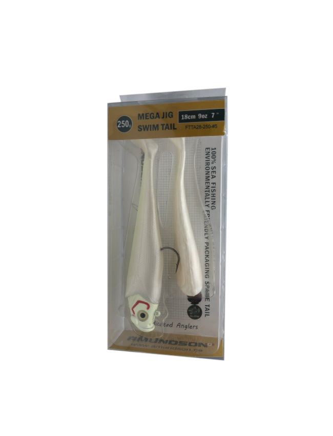 Amundson 7in Mega Jig 9oz - Sparkle White Glow FTTA28-250-5