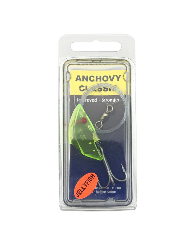 Oki Anchovy Classic Teaser Head Rigged - Green Jellyfish
