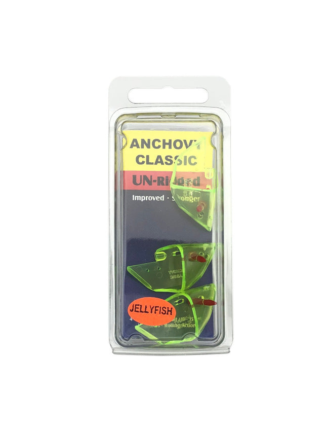 Oki Anchovy Classic Teaser Head Unrigged 3pk - Green Jellyfish