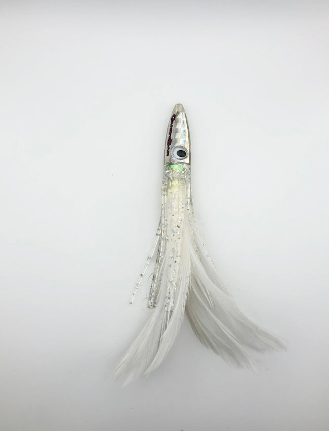 Candy Bar Tuna Feather 6" - Silver/White