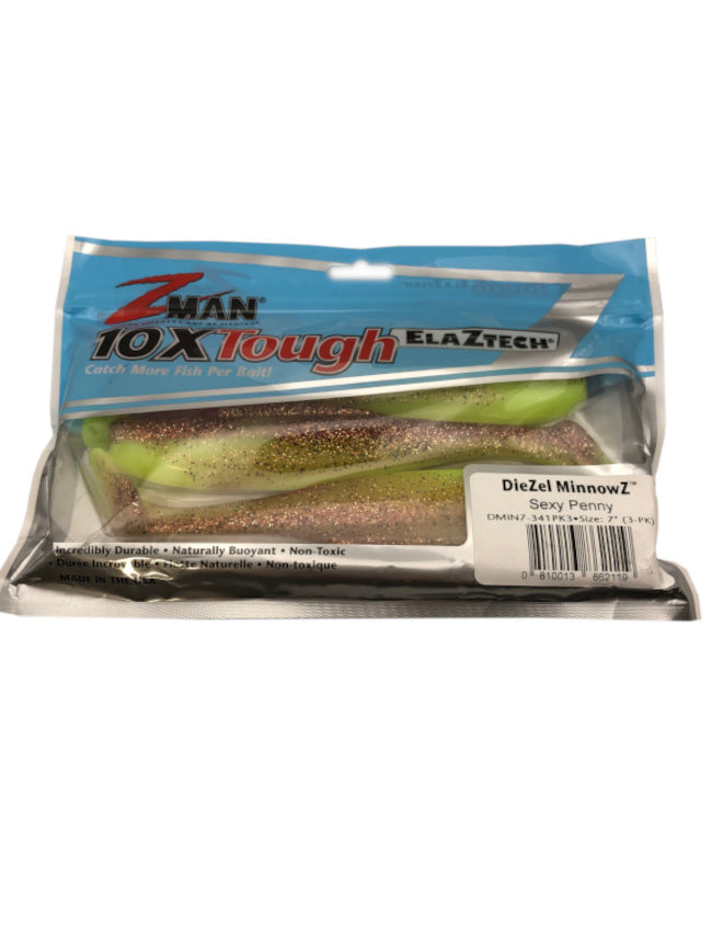 Z-Man ElaZtech DieZel MinnowZ - Sexy Penny DMIN7-341PK3 - 7" - 3 Pack