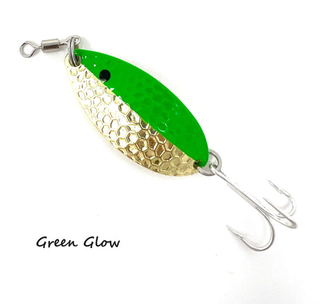 Prime Lures Glory Spoon - Green Glow/Brass