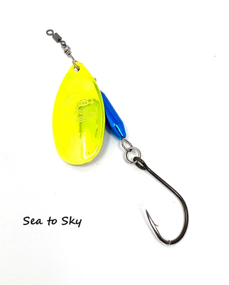 Prime Lures Clean Up Crew Spinner - Metallic Chartreuse/Blue