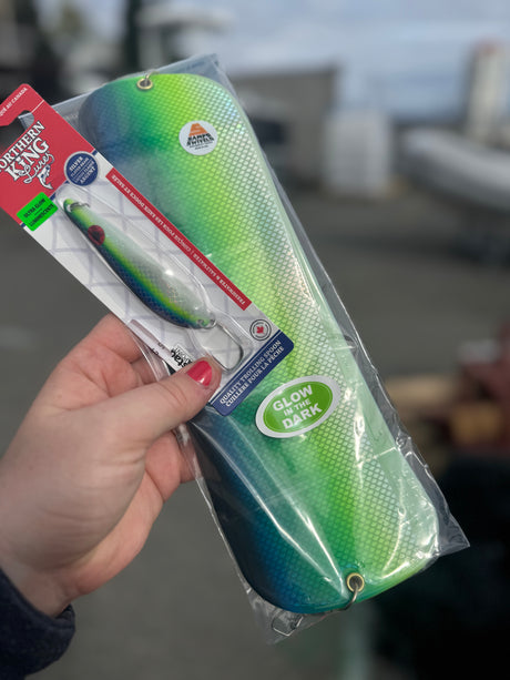 Salmon Trolling Duo – Glow Flasher & Herring Aid Spoon