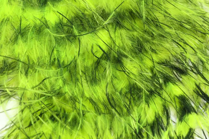 Hareline Jailhouse Marabou - Fl Chartreuse Barred Black #127 Hareline Dubbin