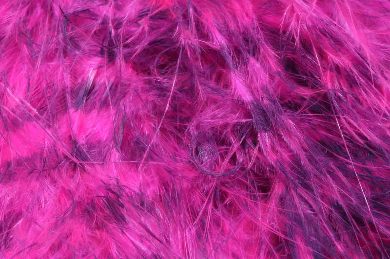 Hareline Jailhouse Marabou - Fl Hot Pink Barred Purple #133 Hareline Dubbin
