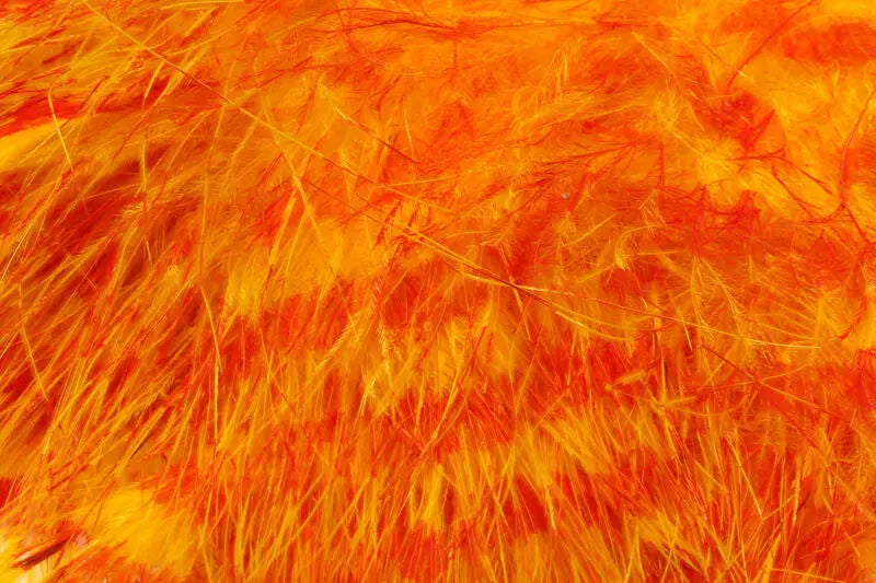 Hareline Jailhouse Marabou - Yellow Barred Red #383 Hareline Dubbin