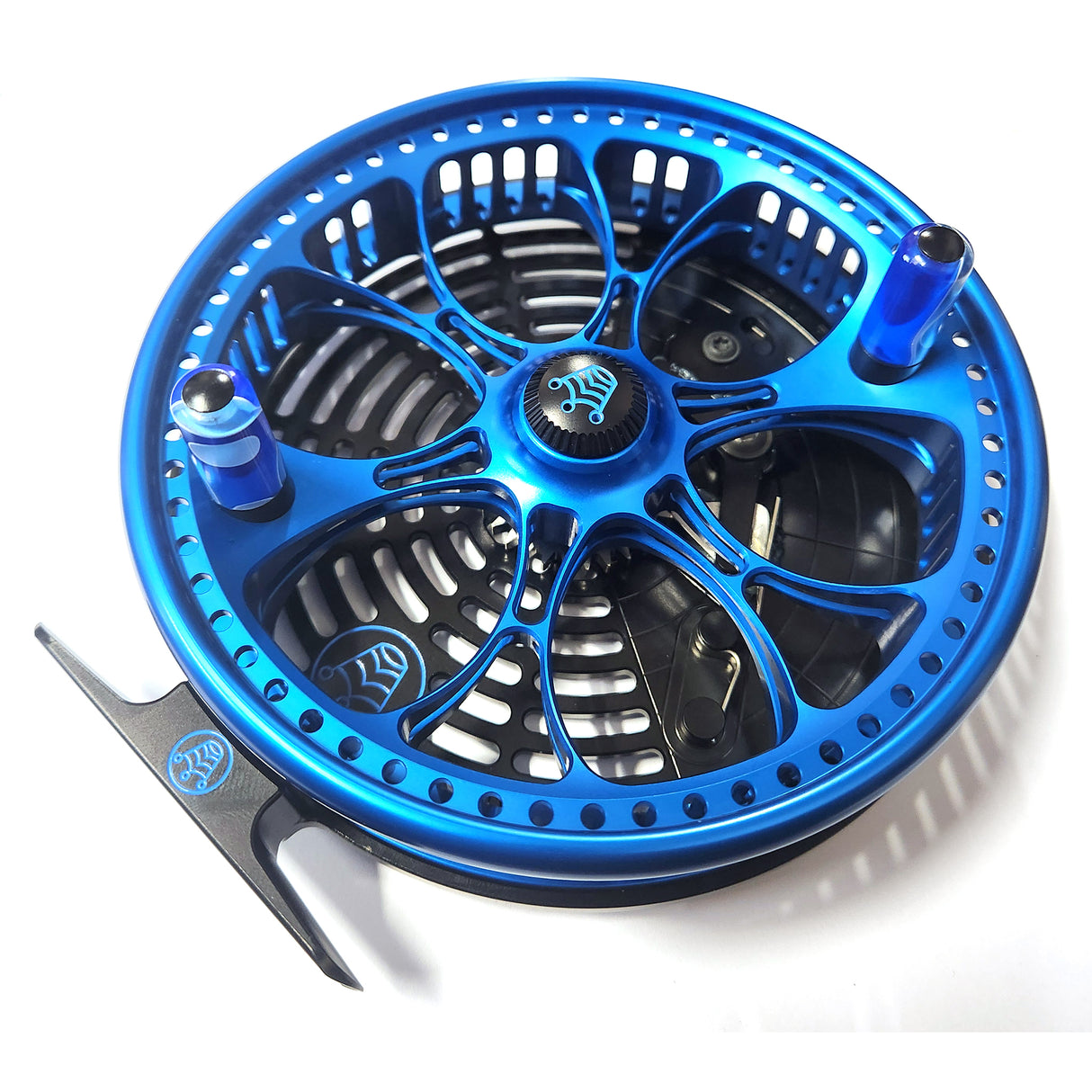 Kingpin Zeppelin Aero 500 Centerpin Reel - Blue & Black with Blue Handles