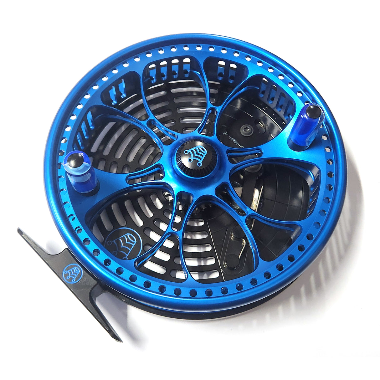 Kingpin Zeppelin Aero 500 Centerpin Reel - Blue & Black with Blue Handles