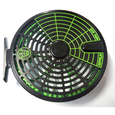 Kingpin Zeppelin Aero 500 Centerpin Reel - Green & Black with Green Handles