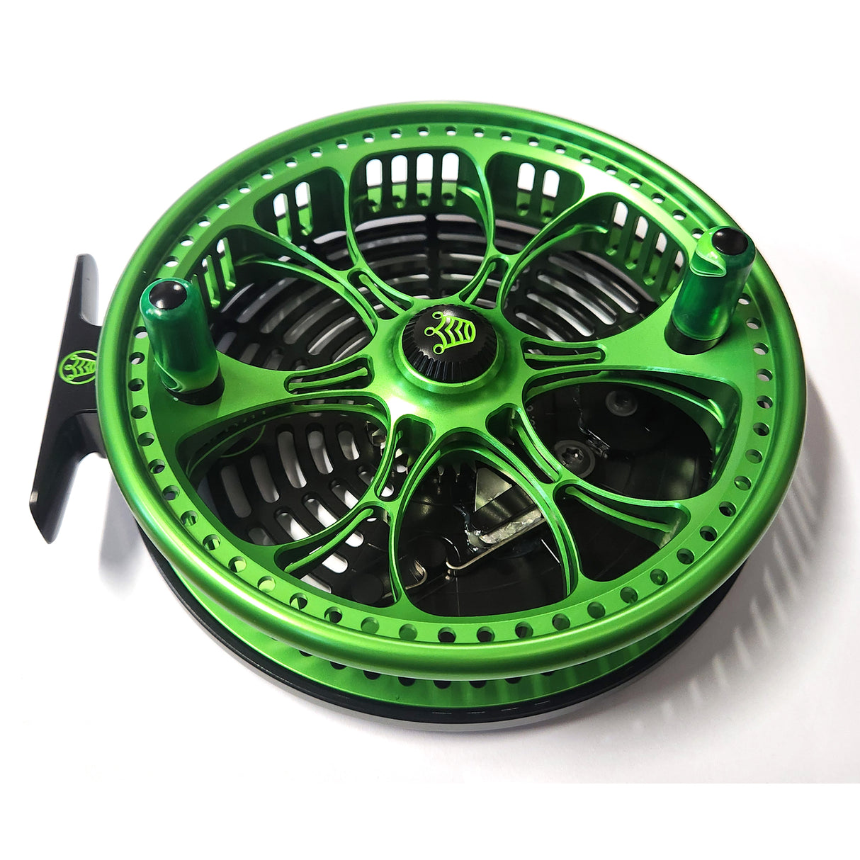 Kingpin Zeppelin Aero 500 Centerpin Reel - Green & Black with Green Handles