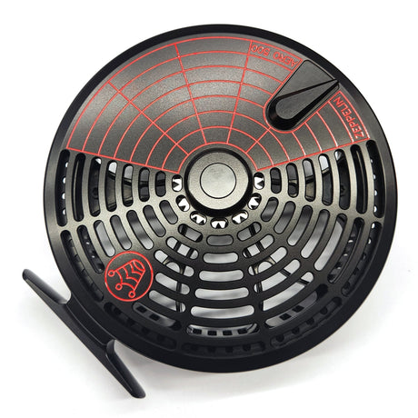 Kingpin Zeppelin Aero 500 Centerpin Reel - Special Edition Black with Red Stripe Handles