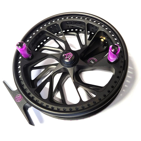 Kingpin Zodiac 500 Centerpin Reel - Black with Purple Highlights Kingpin
