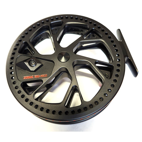 Kingpin Zodiac 500 Centerpin Reel - Black with Red Highlights