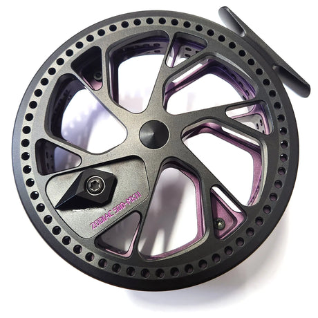Kingpin Zodiac 500 Centerpin Reel - Purple & Black with Purple Handles Kingpin