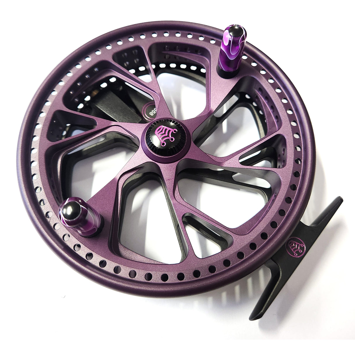 Kingpin Zodiac 500 Centerpin Reel - Purple & Black with Purple Handles