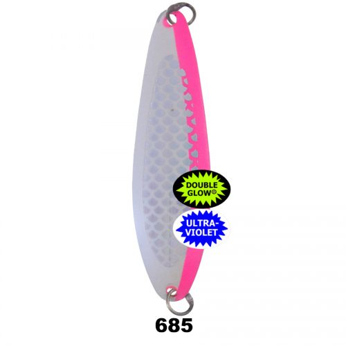 Silver Horde Kingfisher Spoon - Glow/UV Strawberry 'n Cream 4131-000-685 - 3" Spoon