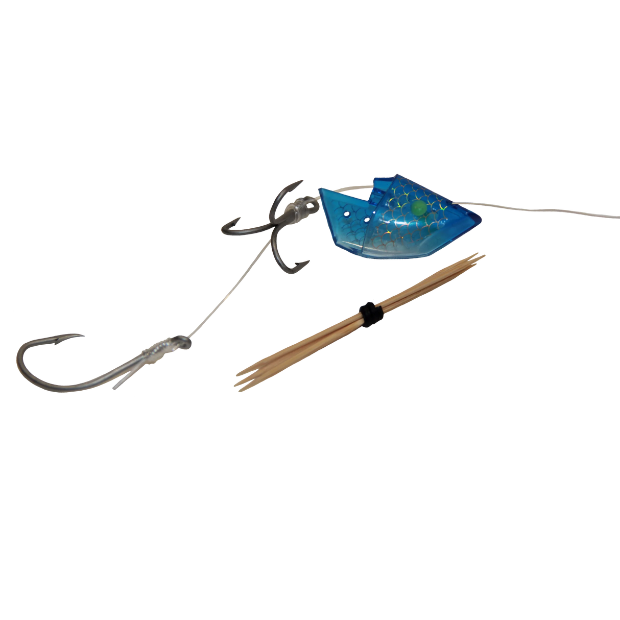 Lighthouse Lures Anchovy Bait Holder - Clear Blue Scales - Rigged 1pk