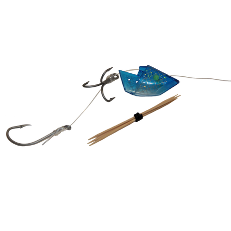 Lighthouse Lures Anchovy Bait Holder - Clear Blue Scales - Rigged 1pk