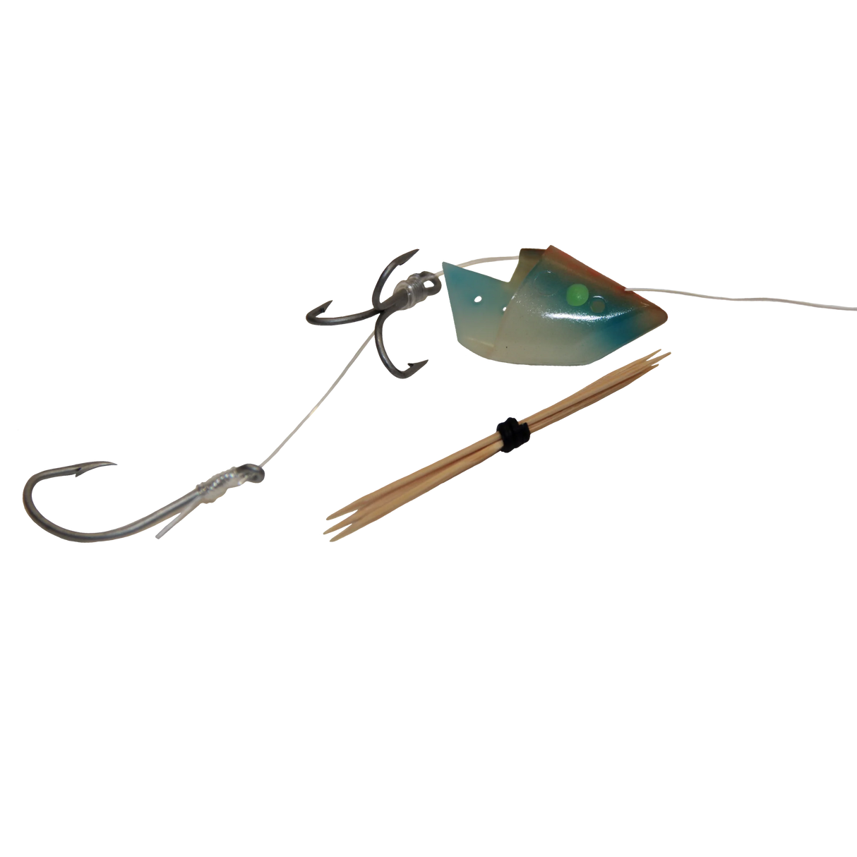 Lighthouse Lures Anchovy Bait Holder - Glow Peanut Butter - Rigged 1pk