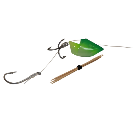 Lighthouse Lures Anchovy Bait Holder - Glow Green Spatterback