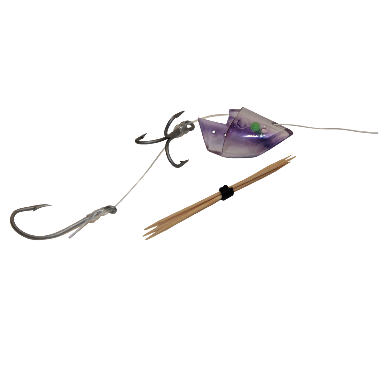 Lighthouse Lures Anchovy Bait Holder - UV Clear Purple Stripe - Rigged 1pk