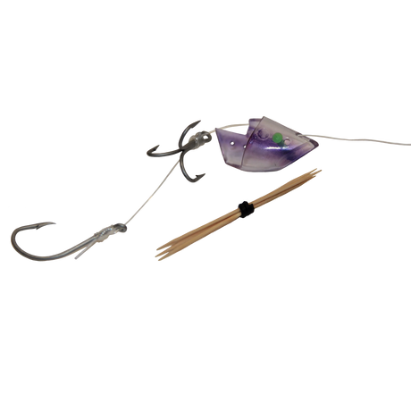 Lighthouse Lures Anchovy Bait Holder - UV Clear Purple Stripe - Rigged 1pk
