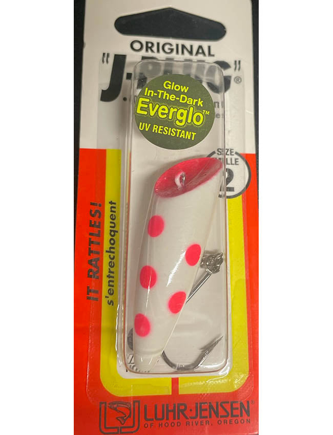 Luhr Jensen Original J-Plug - #2 Red Dot Glow White 5004-002-5001