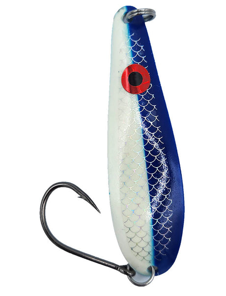*Northern King Lures 4D Trolling Spoon 3-5/16" - HC Custom Glow Blue