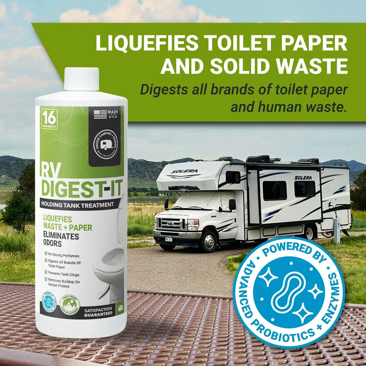 RV Black Tank Cleaning & Treatment Bundle - 4 Pack Bundle! Unique Camping + Marine