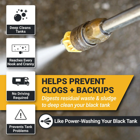 2. Clean-It RV Black Tank Cleaner Unique Camping + Marine