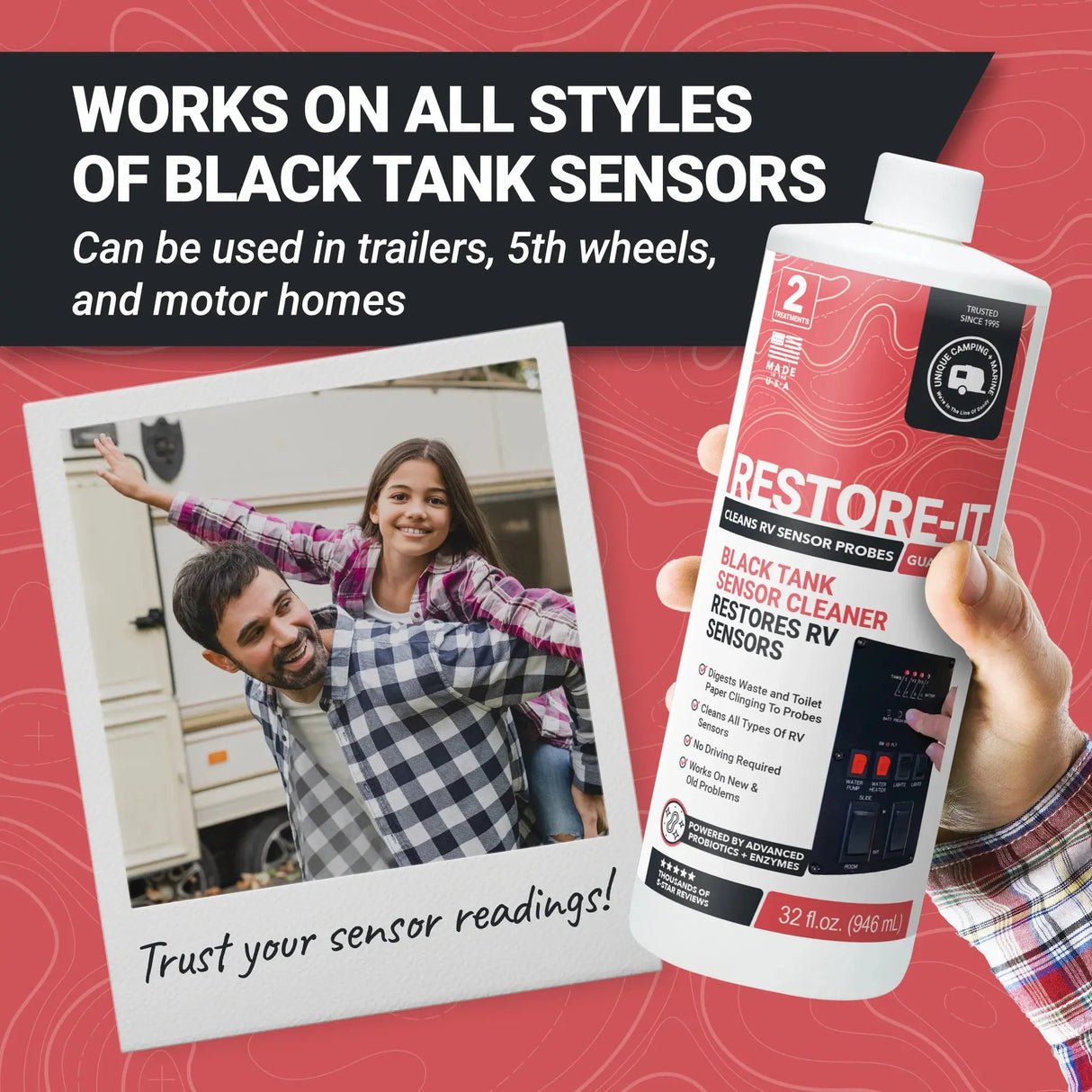 3. Restore-It Black Tank Sensor Cleaner Unique Camping + Marine