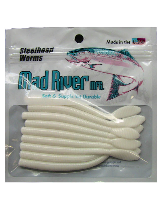 Mad River Steelhead Worms - Pearl Skein 4"