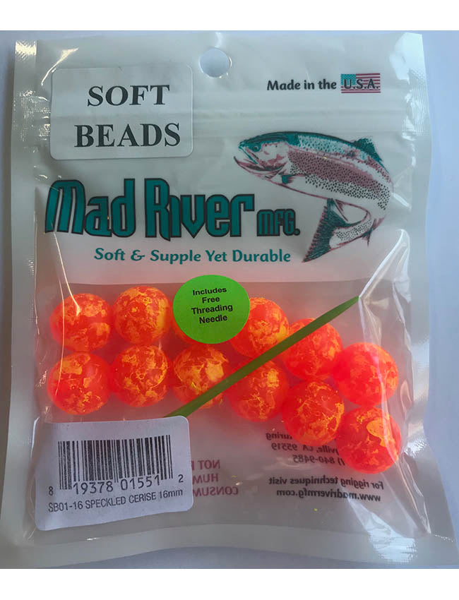 Mad River Soft Beads - Speckled Cerise - 12mm - 32 per bag