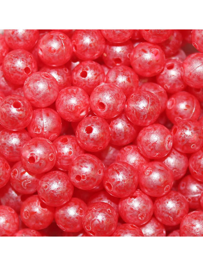 TroutBeads Mottled Beads - Hot Cherry Roe - 10mm (15pk)