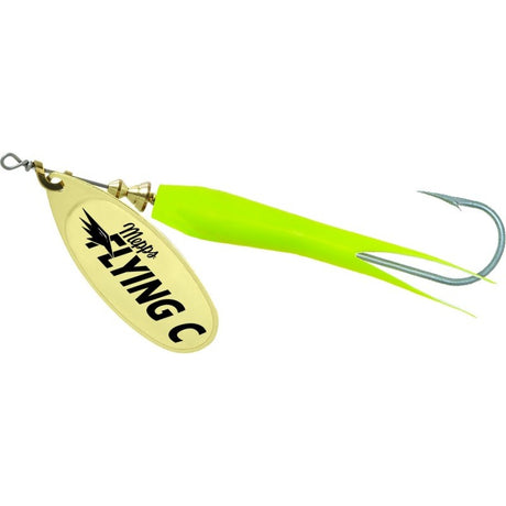 Mepps Flying C Spinner - Gold Blade & Hot Chartreuse Sleeve - 3-1/4" - 5/8oz