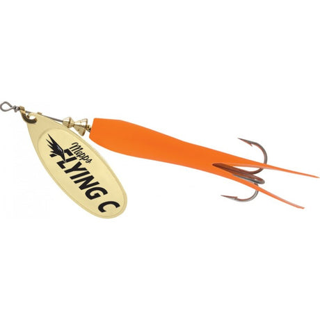 Mepps Flying C Spinner - Gold Blade & Hot Orange Sleeve - 3-1/4" - 5/8oz