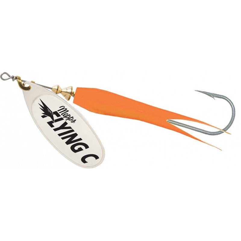 Mepps Flying C Spinner - Silver Blade & Hot Orange Sleeve - 3-1/4" - 5/8oz