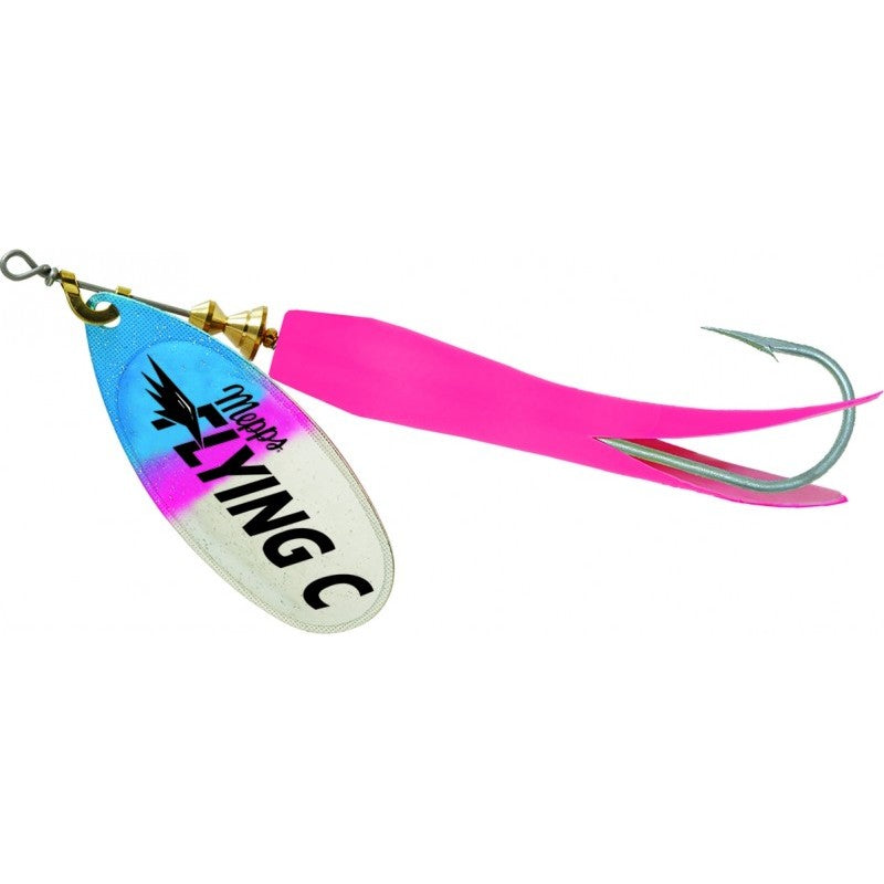 Mepps Flying C Spinner - Rainbow Trout Blade & Hot Pink Sleeve - 3-1/4" - 5/8oz