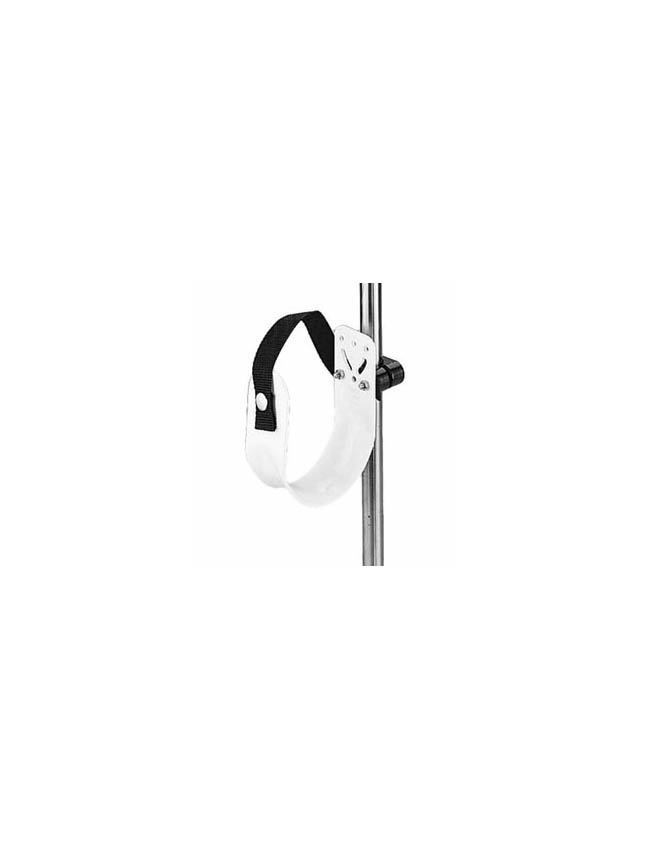 Victory white aluminum clamp-on life ring holder mounted on marine rail