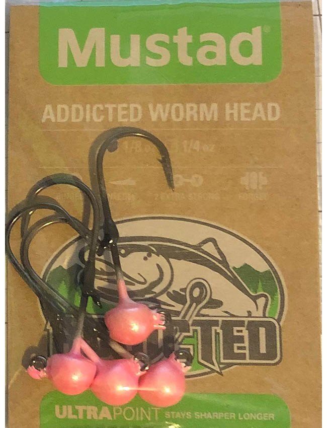 Mustad Addicted Worm Head 1/8oz - Pink Pearl