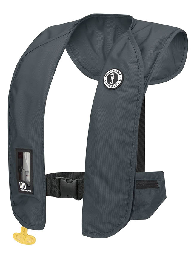Mustang MIT 100 Convertible Auto/Manual Inflatable PFD MD2040-RD - Grey