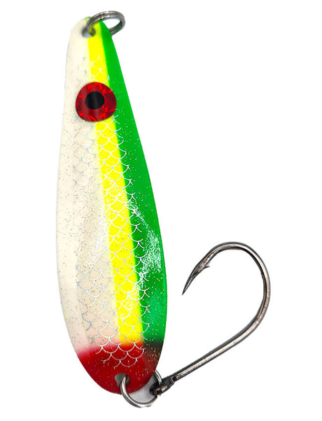 *Northern King Lures 4D Trolling Spoon 3-5/16" - HC Custom Bananas Blue Glow