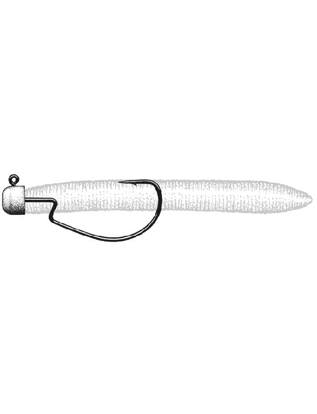 Owner Block Head Offset Hooks - Green Pumpkin - 1/8 oz - 1/0 Hook