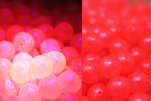 Great Lakes Steelhead Trick Em Beads - Pearl Super UV Red - 12mm - 10pk