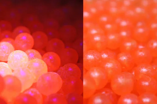 Great Lakes Steelhead Trick Em Beads - Pearl Super UV Tomato - 14mm - 8pk