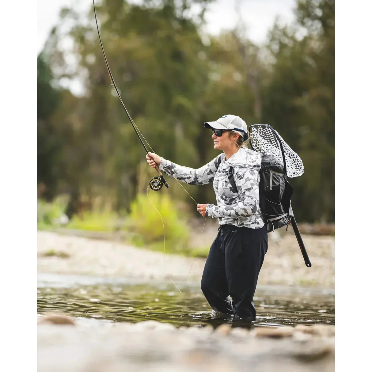Simms Women's SolarFlex Hoody - Regiment Camo Cinder Simms Fishing