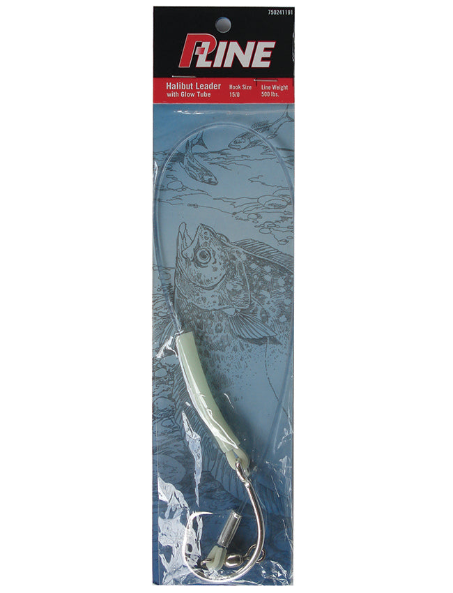 P-Line Halibut Leader Rig with Glow Tube - 500lb 15/0 Hook