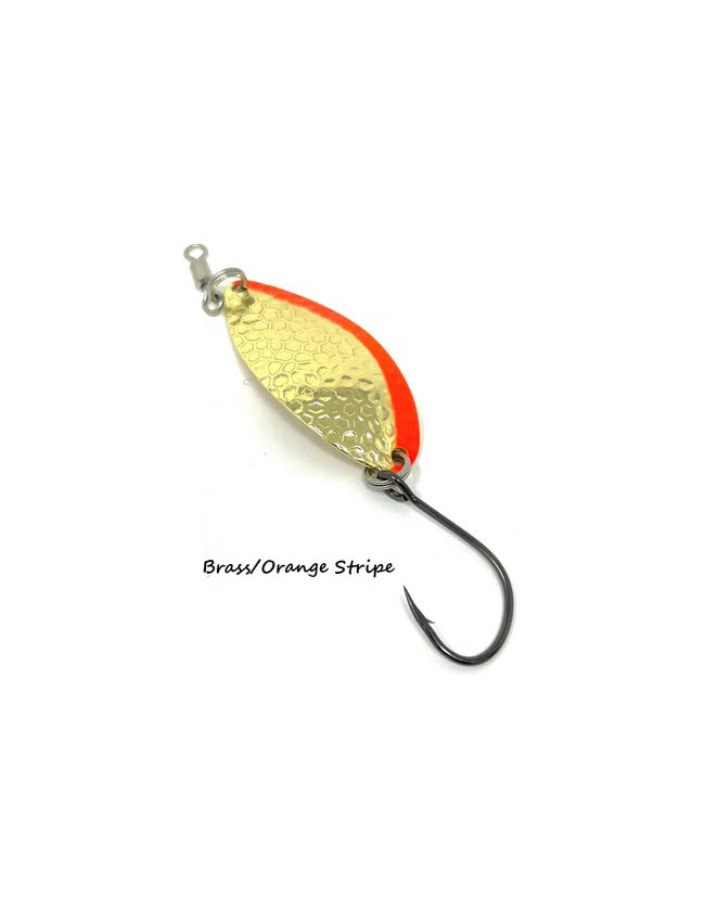 Prime Lures Oval Spoon - Brass Orange Stripe - 2/5oz