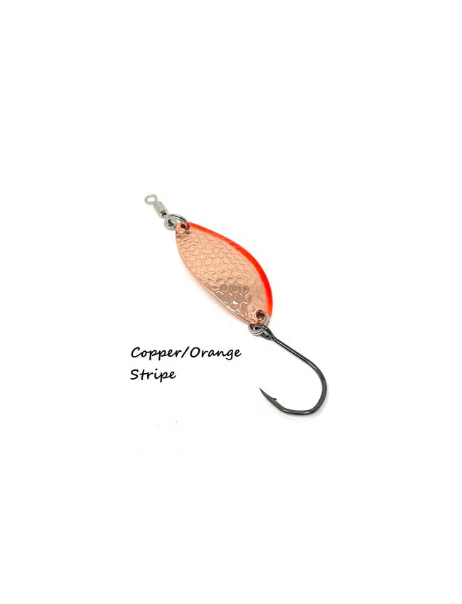 Prime Lures Oval Spoon - Copper Orange Stripe - 2/5oz
